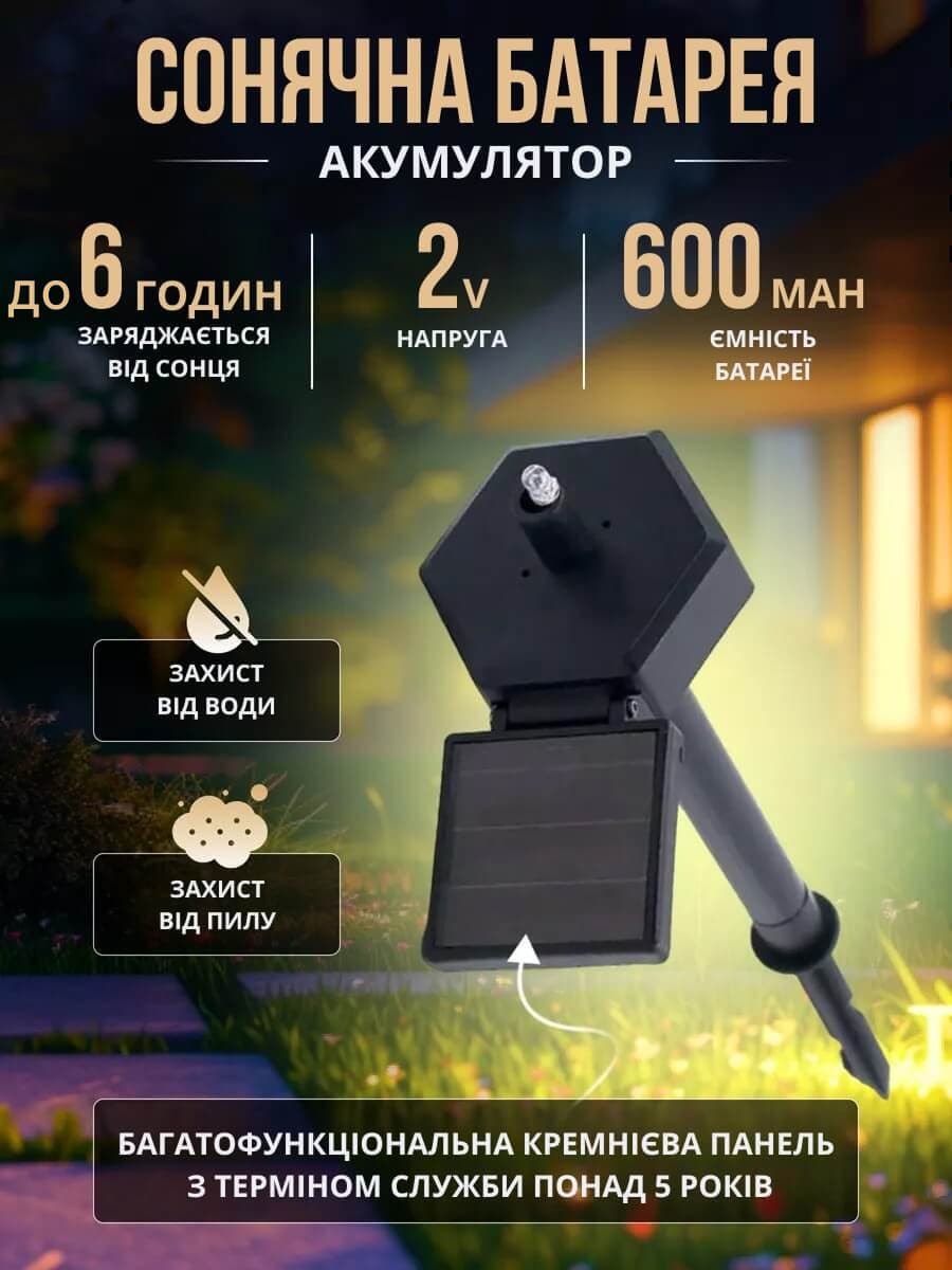 Світильник вуличний на сонячній батареї для саду та дачі - Сова